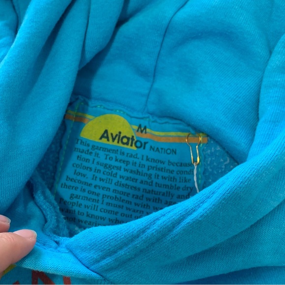 AV Neon Blue Hoodie Austin Texas - Picture 3 of 5